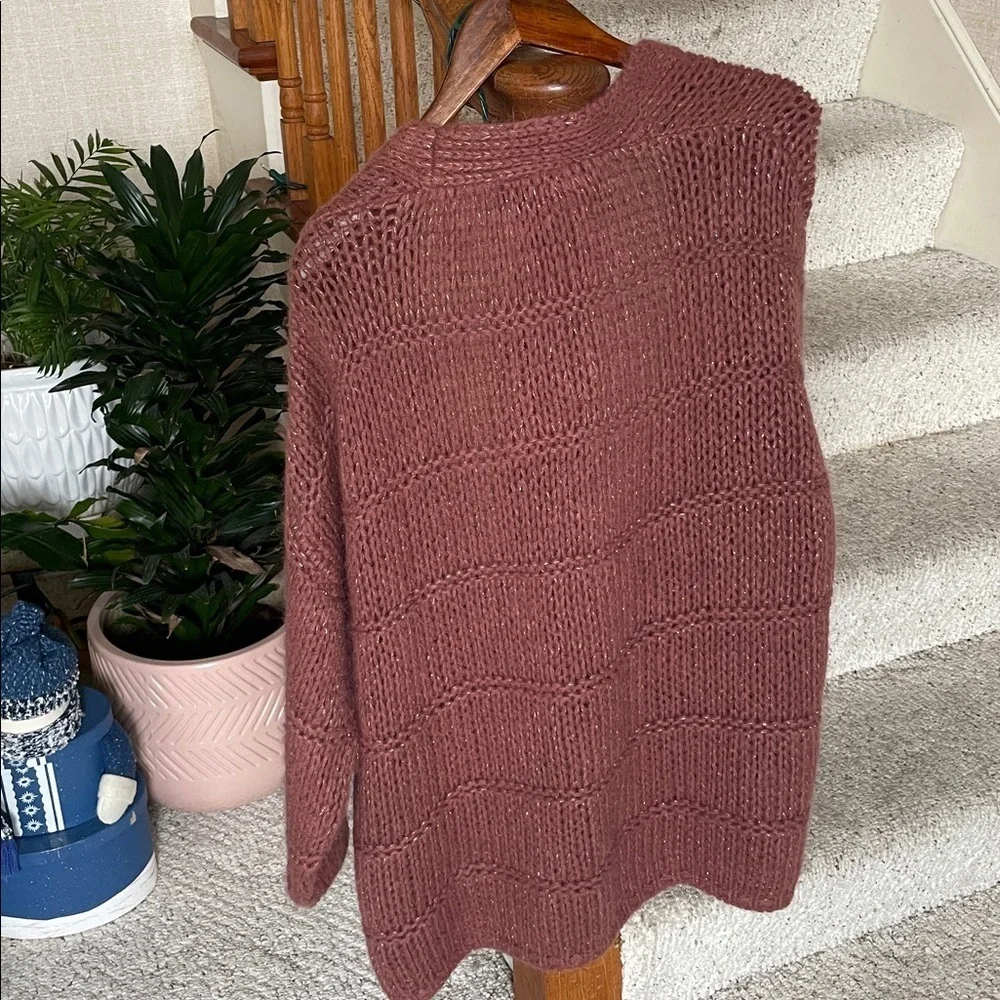 Venti6 Cozy Knit Open-Front Mohair Sweater Cardigan